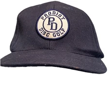 Prodigy Disc Golf Hat Cap Snapback Black Wool Blend  Adjustable L1 Small Damage