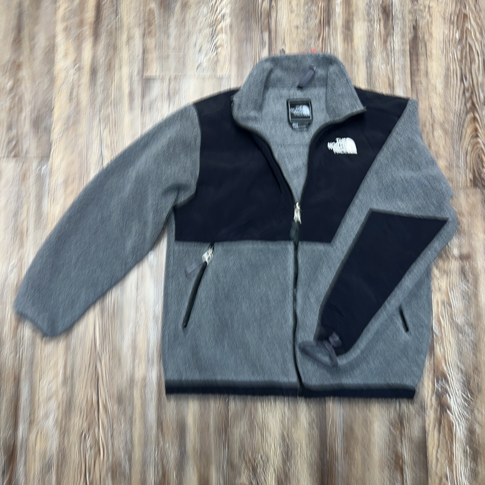 The North Face Denali Fleece Jacket Boy’s Large Gray Black Full Zip Polartec