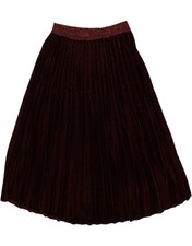 SISLEY Womens Pleated Skirt Small W28 Burgundy Polyester QM11
