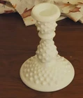 Vintage Fenton Hobnail Candlestick White Milk Glass Candle Holder