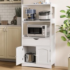 Kitchen Pantry Storage Cabinets W/ Shelves,Drawer  Doors,Microwave Cart W/