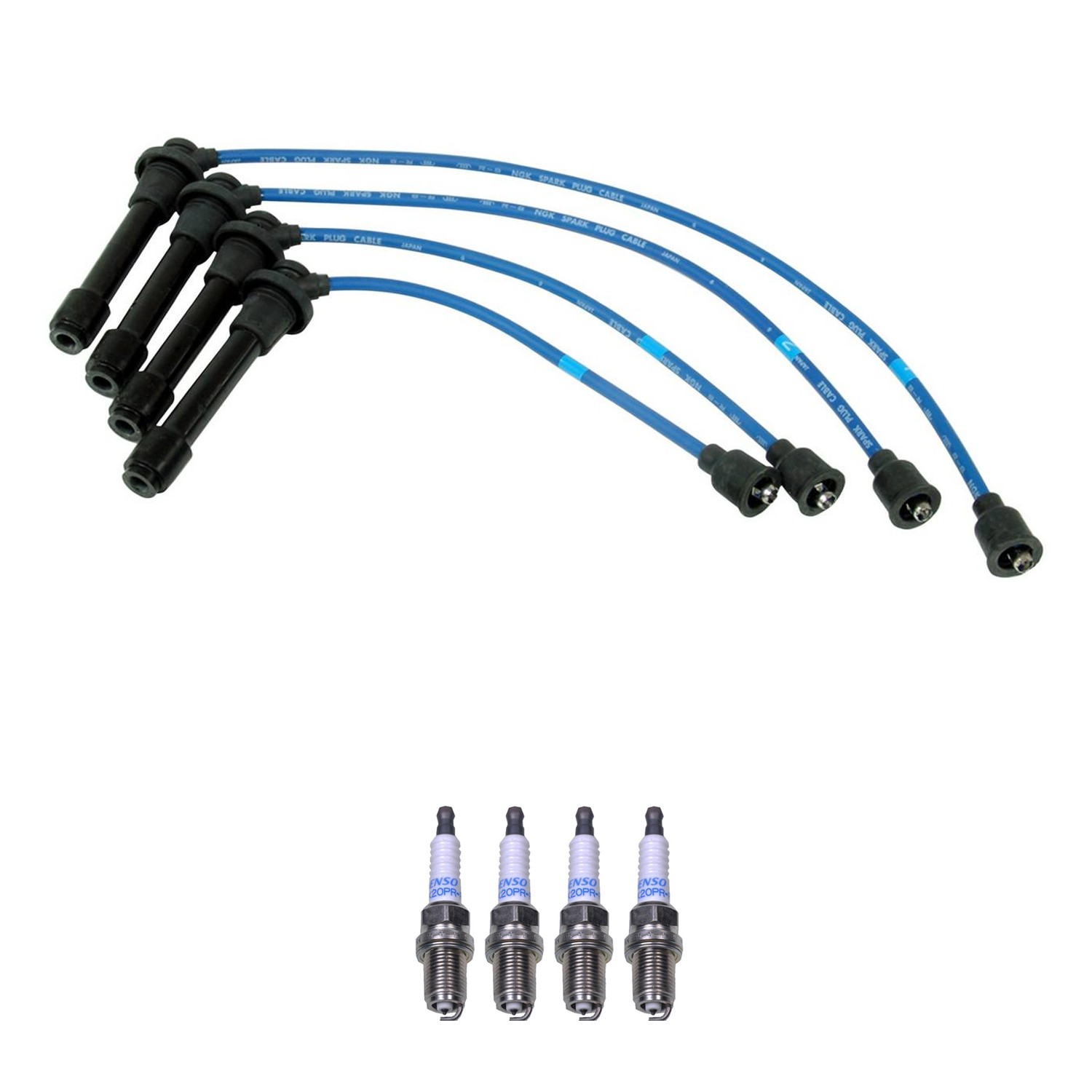 NGK Wire Set  Denso 4 Double Platinum Spark Plugs Kit for Sidekick X-90 1.6 L4