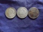 3 morgan silver 1 dollar coins