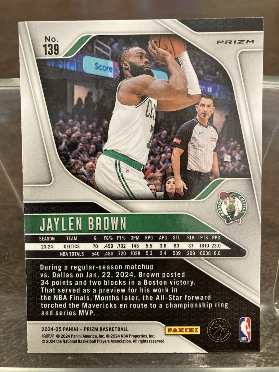 2024-25 Panini Prizm Jaylen Brown Silver Prizm #139 Celtics | eBay
