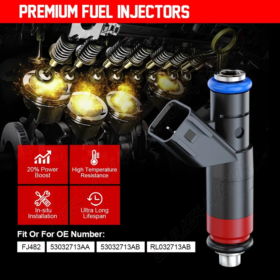 Injetor de combustível 8 peças para Dodge Ram 1500 Ram 2500 Ram 3500 Durango Chrysler Aspen - Imagem 3 de 4