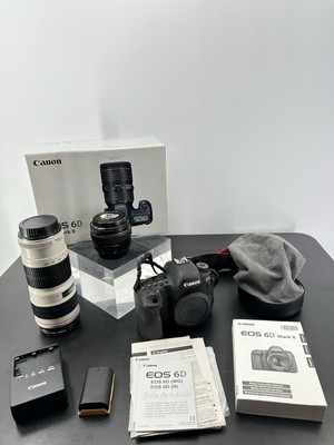 Canon EOS 6D Mark II DSLR + Canon 50mm f/4 Lens & Canon EF 70-200 F1.4