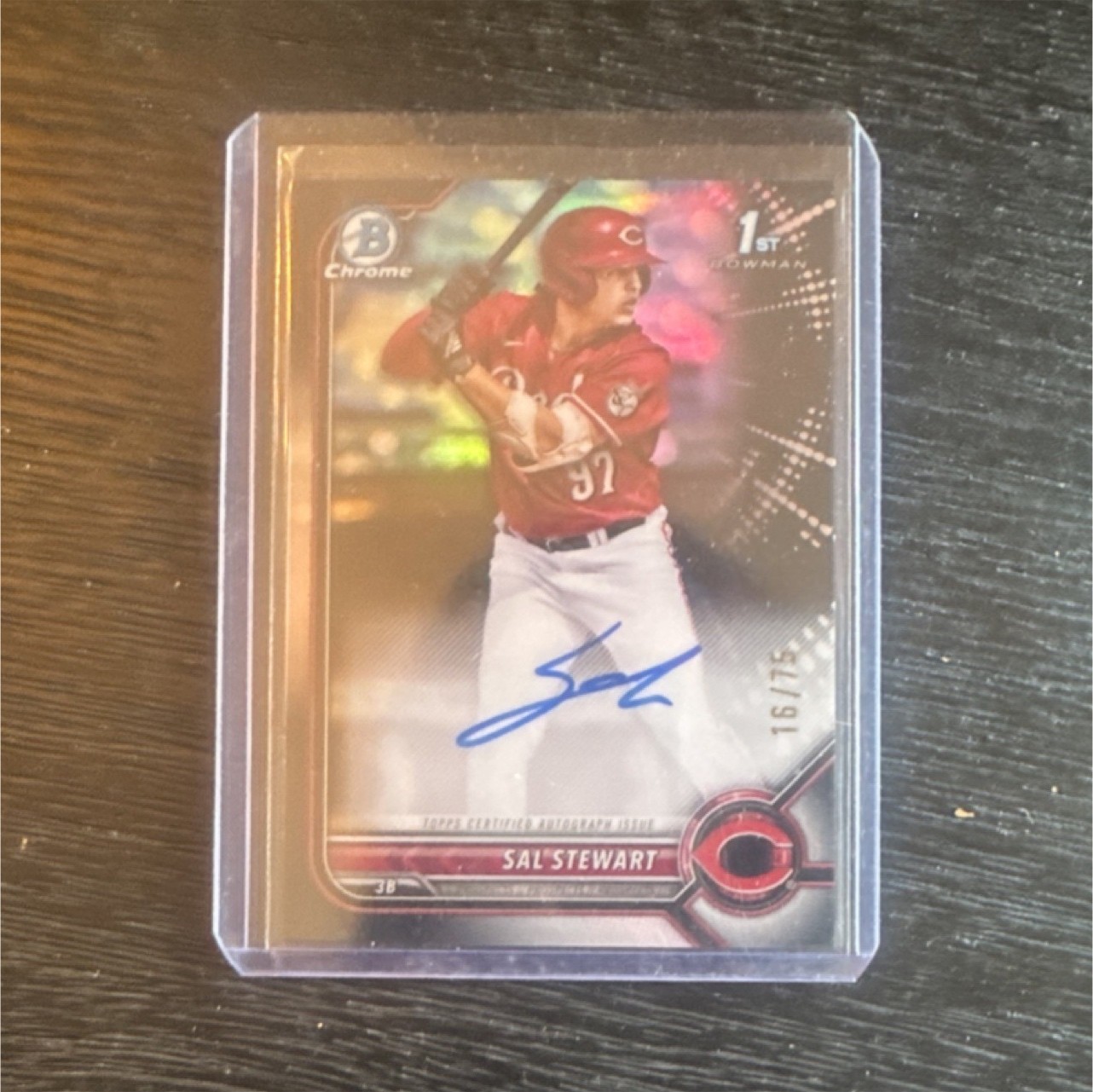 2022 Bowman Chrome Sal Stewart Cincinnati Reds Topps Autographed /75