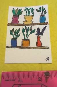 ACEO *Art Print of Original painting  (2.5x3.5 inches) J Drake Succulents