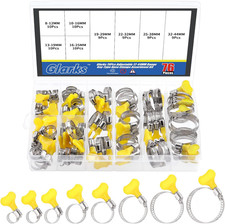 76pcs Adjustable 8-44mm Range Hose Clamps Assortment Kit Key-type
