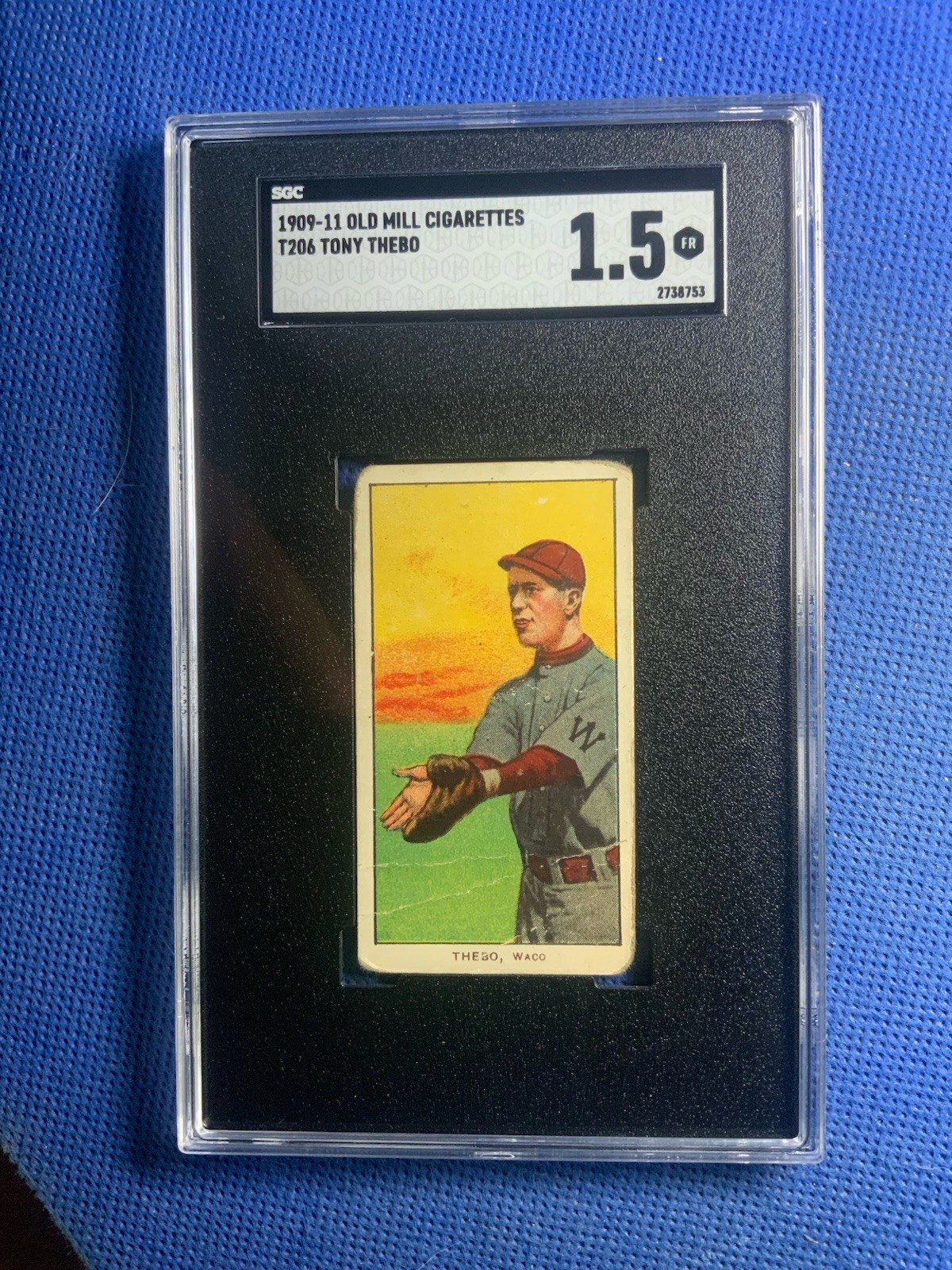 1909-11 T206 ~ Old Mill ~ Tony Thebo Waco Navigators SGC 1.5