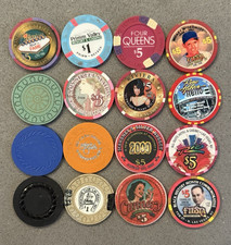 Las Vegas 16 Assorted Casino Chips COLLECTORS LOT 