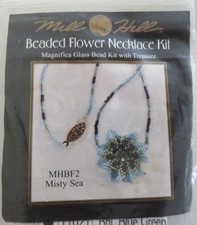 Vintage Mill Hill Beaded Flower Necklace Kit w/ Treasure  "Misty Sea"  2002