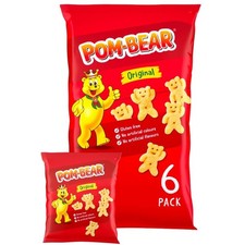POM-BEAR Original Flavour Potato Snacks 13g Bags - Pack of 6