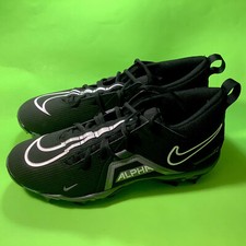 NIKE ALPHA MENACE Men’s Football Cleats Size 10.5 Black w/White, Gray NEW