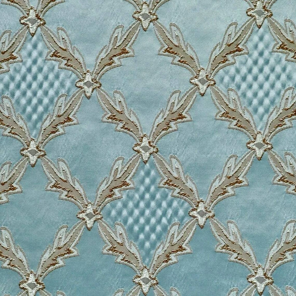 Azure Diamond Renaissance Jacquard Upholstery drapery fabric by yard 54" WIDE