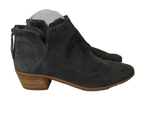 Dolce Vita 5 Boots Ankle Booties Cutout Back Zip Suede Tan Boho Casual - 第 2/11 張圖片