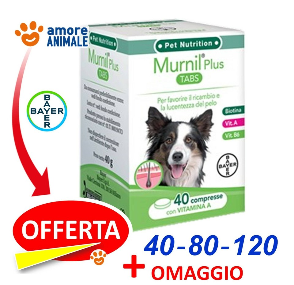 Bayer MURNIL Plus Comprimés 40 / 80 / 120 - Remède Pour Le Pelage Des CHIENS