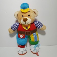 GabiToy Educational Musical Teddy Bear Plush 14  Learning Zipper Button Snap GUC