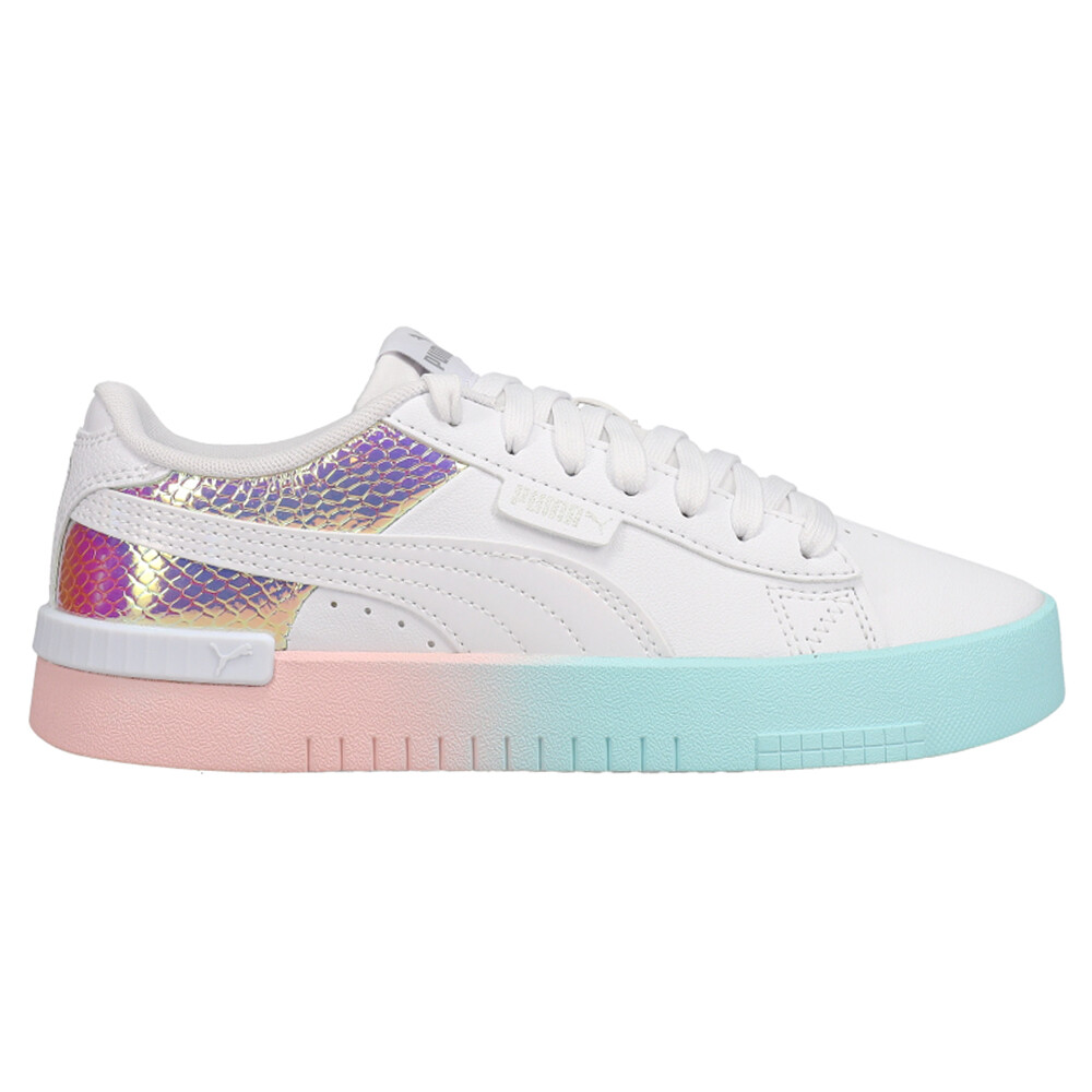 Женские розовые, белые кроссовки на шнуровке Puma Jada Exotic на платформе, повседневная обувь 3864