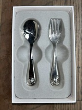 THINGS REMEMBERED Safari Baby Infant Silver Fork  Spoon Set 355131 Utensils