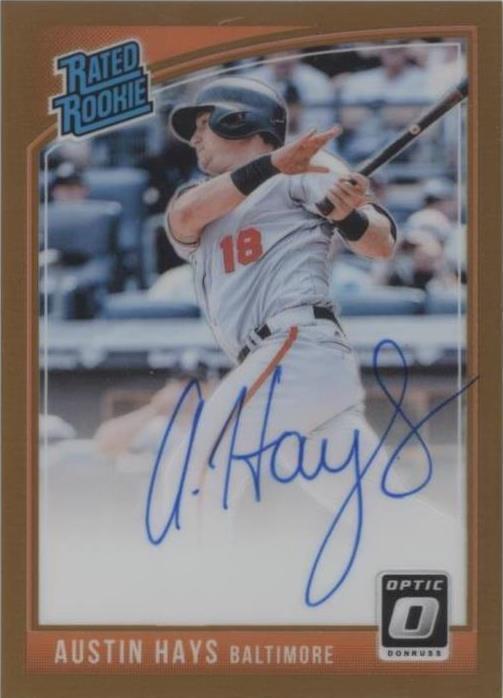 2018 Panini Donruss Optic - Rated Rookie Signatures Austin Hays #RRS-AH ...