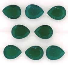 COMMERCIAL EMERALD 8 x 5 MM PEAR CUT CALIBRATED 3 PC SET F-2639 TREATED