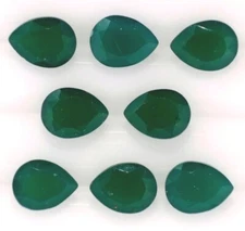 COMMERCIAL EMERALD 8 x 5 MM PEAR CUT CALIBRATED 3 PC SET F-2639 TREATED