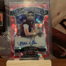 2022 Max Johnson Leaf Valian All American Red Ice Prizm Auto 4/4 RC Hot SSP