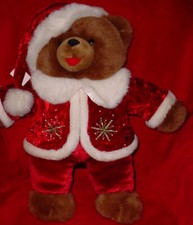 SANTA 2005 CHRISTMAS BEAR  RED/WHITE JACKET AND HAT  20 INCH  CUTE 
