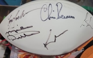 ESPN NFL Countdown RARE AUTOGRAPH BALL Cris Carter, Mike Ditka, Jackson, Berman