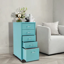 5 Drawers Tool Cart Workshop Rolling Tool Chest Storage Cabinet w/Lock & Key