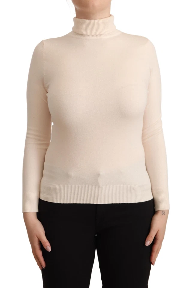 Pull SUSY-MIX blanc cassé viscose manches longues col tortue pull IT42/US8/M - Photo 1/4