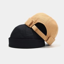 Casquette Docker Unisexe Sans Visière Côtelée Coton Cuff Ajustable 58