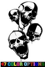 Vinyl Decal Sticker Car Truck Laptop - Horror Zombie Halloween Skull Group v2