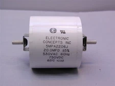 1 Electronics Concepts 5MPA2206J 20uF 530VAC 5% Film Motor Run Capacitor Style 5