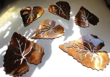  Aspen Leaves (6 pieces) - Metal Wall Art - Copper Size Varies Per Piece