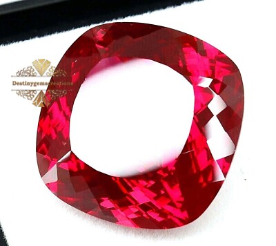 Natural Burmese Red Ruby 75 Ct Sparkling GIE Certified AAA+ Cushion Cut Gemstone