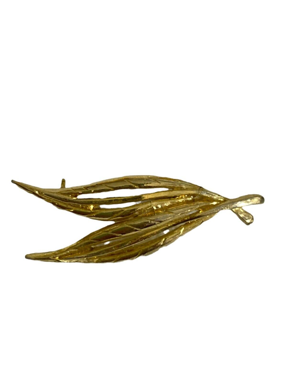 Vintage Brooch Lot Leaf Leaves Gilded Gold Tone O… - image 12