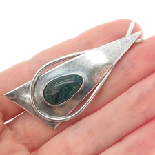 925 Sterling Silver Vintage BAR Israel Real Eilat Modernist Pin Brooch / Pendant