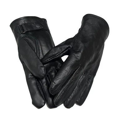 Gants Homme en Cuir Pour Hiver Chaud Taille L, Mix Cuir, Doublure Coton - Photo 1/2