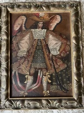 Vintage Oil Painting Arc Angel, Michael. Framed. 15” X 20.” Religious. Original.