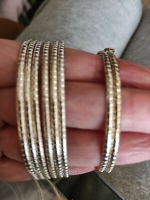 Bangle & Hoops Set  - Silvertone