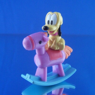 RARE VINTAGE DISNEY PLUTO MINI FIGURE ROCK-ALONG 1.75
