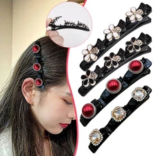 Toothed Double Layer Braided Hairpin Duckbill Clip Headdress Fix Broken Hair GN