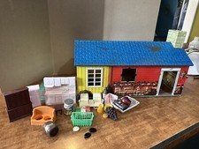 Vintage WOLVERINE TOYS Litho Tin Toy Playset Pittsburgh, PA - With Accessories