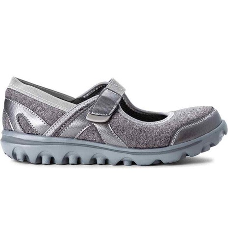 PROPET WAA003J Onalee Grey/Silver Stretch Jersey Mary Jane Diabetic Appr. 7N - Picture 3 of 3