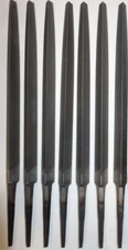 7 x Vintage Nicholson Three Square Smooth File 8" - Made in USA Hand Files