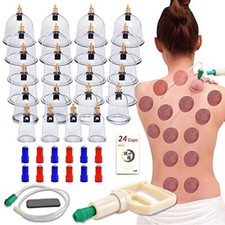 Cupping Set 24 Massage Cups Cupping Therapy Set with Pump Vacuum Suction Cups