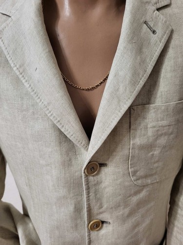 KENZO Homme Mens Luxury Linen Beige Button Luxury Blazer Jacket Sz 48 / M - Afbeelding 15 van 19