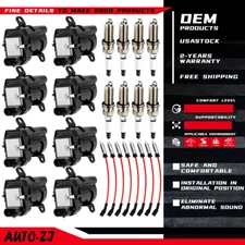 8X Premium Ignition Coil + Wire Set +Spark Plug for Chevy GMC Sierra Yukon UF262